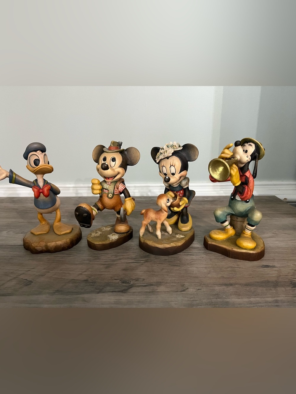 6” Anri Mickey, Minnie, Goofy, & Donald Duck - Hand-Carved, Wood, Retired